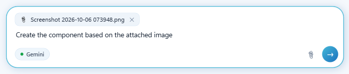 Axion composer with an attached screenshot and the prompt